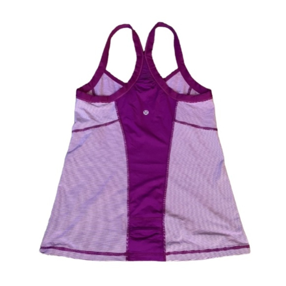 Lululemon singlet tank  top run zoom magenta wee are strip size 8